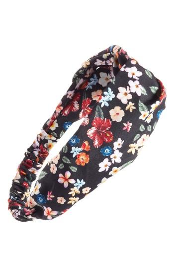 Cara Floral Print Head Wrap, Size - Black
