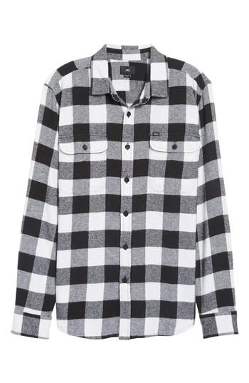 Men's Obey Trent Check Woven Shirt, Size - Black