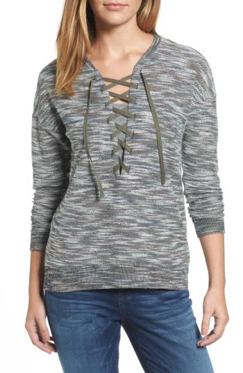 Women's Kut From The Kloth Everly Lace-up Sweater - Green