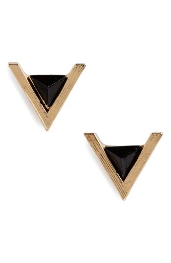 Women's Cara Triangle Stone Stud Earrings