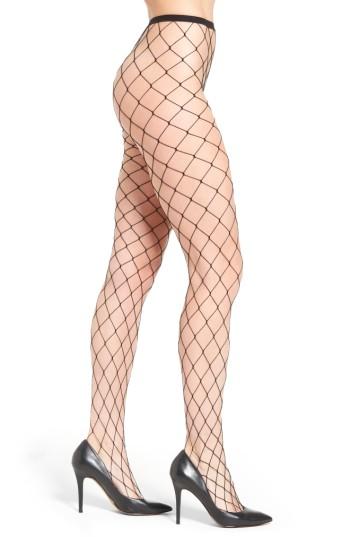 Women's Hue Large Fishnet Tights - Black