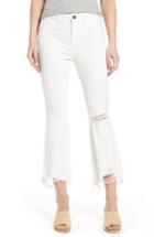 Women's Dl1961 Jackie Distressed High Waist Crop Flare Jeans - White
