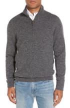 Men's Nordstrom Men's Shop Regular Fit Cashmere Quarter Zip Pullover, Size - Grey