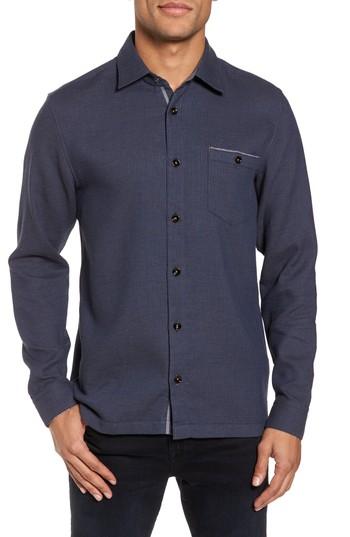Men's Ted Baker London Slim Fit Stripe Workwear Shirt (s) - Blue