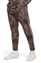 Men's Topman Leopard Print Tape Jogger Pants - Brown