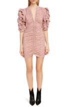 Women's Isabel Marant Print Silk Puff Sleeve Dress Us / 34 Fr - Pink
