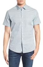 Men's Stone Rose Slim Fit Peacock Feather Print Sport Shirt (s) - Pink