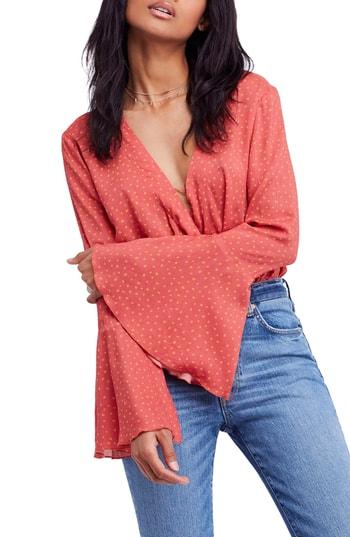 Women's Free People Makin' Waves Bodysuit - Coral