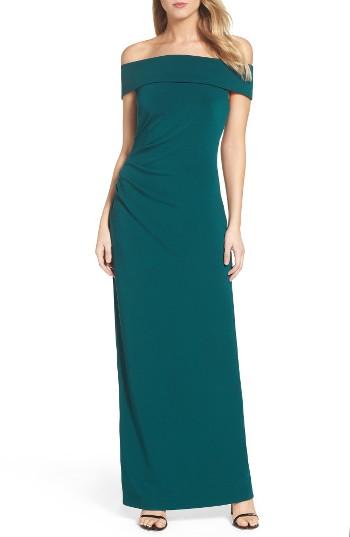 Women's Vince Camuto Off The Shoulder Gown - Green