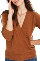 Women's Madewell Faux Wrap Pullover Sweater, Size - Purple