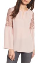 Women's Chelsea28 Lace Bell Sleeve Top - Pink
