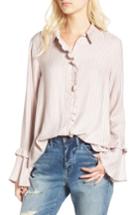 Women's Treasure & Bond Bell Sleeve Shirt, Size - Pink