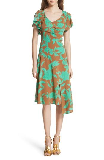 Women's Tracy Reese Asymmetrical Faux Wrap Dress - Brown