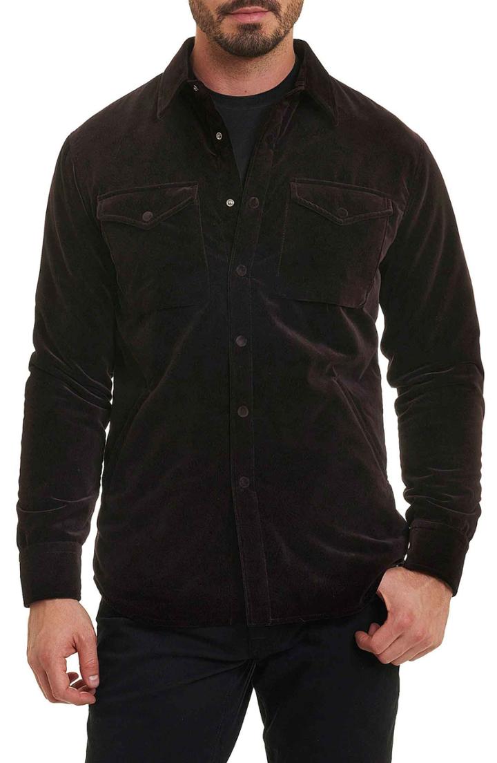 Men's Robert Graham Carnaby Slim Fit Shirt Jacket, Size - Purple