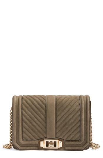 Rebecca Minkoff Small Love Nubuck Crossbody Bag - Green