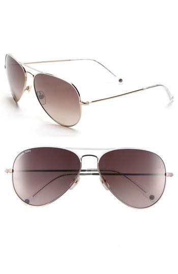 Michael Michael Kors 62mm Aviator Sunglasses Rose Gold White