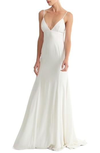 Women's Joanna August Crepe Mermaid Gown - White