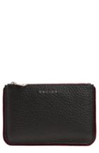 Orciani Large Soft Line Velvet Trim Calfskin Leather Pouch - Red