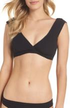 Women's Seafolly Inka Rib Bikini Top Us / 8 Au - Black