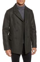 Men's Billy Reid 'bond' Wool Blend Peacoat, Size - Green