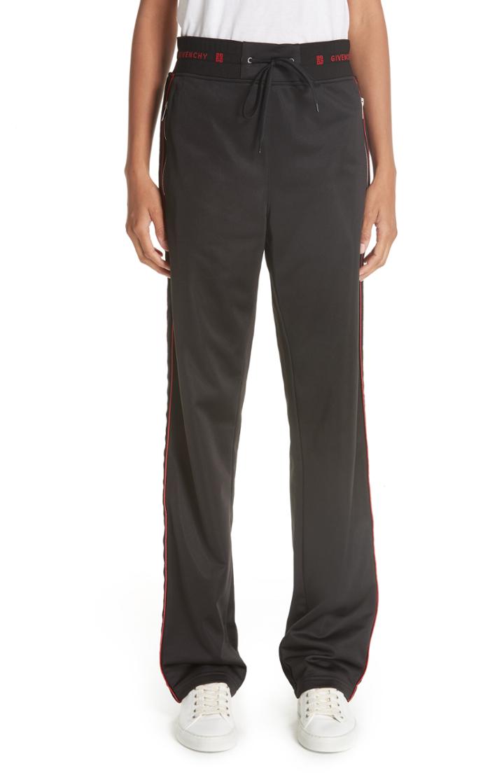 Women's Givenchy Logo Waist Neoprene Track Pants Us / 40 Fr - Black