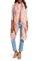 Women's Echo Lotus Floral Jacquard Fringed Scarf, Size - Pink