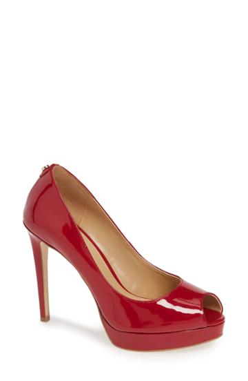 Women's Michael Michael Kors Erica Platform Pump .5 M - Red