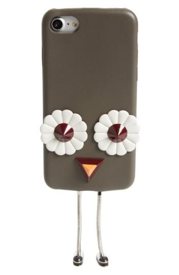 Fendi Century Genuine Mink Fur Iphone 7 Case - Grey