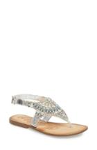 Women's Naughty Monkey Iceberg Crystal Embellished Sandal .5 M - Metallic
