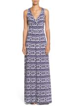 Women's Loveappella V-neck Jersey Maxi Dress - Blue