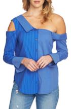 Women's 1.state Mixed Stripe One-shoulder Top - Blue