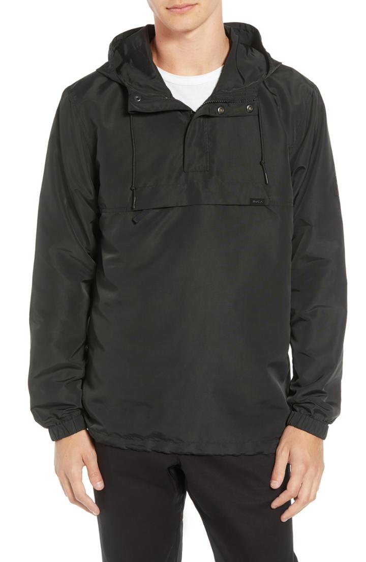 Men's Rvca Packaway Ii Hooded Anorak, Size - Grey