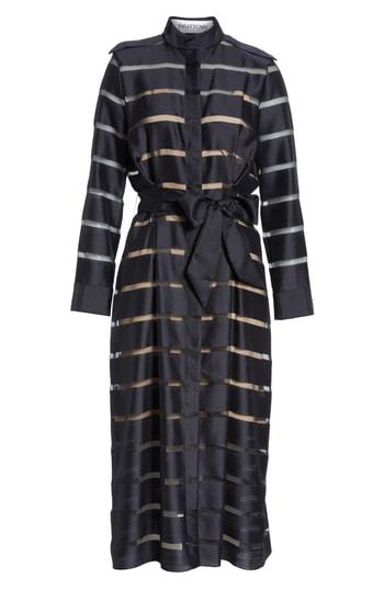 Women's Partow Illusion Stripe Wool & Silk Dress