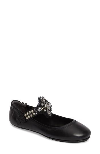 Women's Tory Burch Minnie Embellished Convertible Strap Ballet Flat