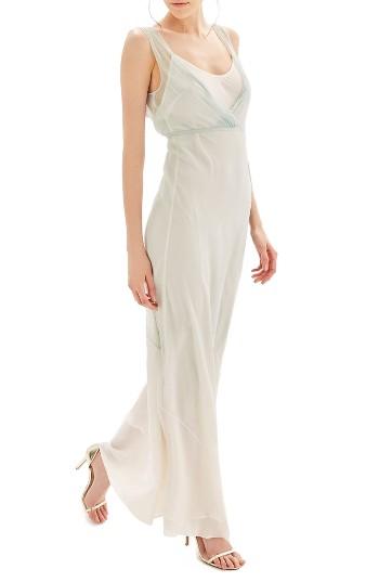 Women's Topshop Bride Silk Column Gown Us (fits Like 0) - Green