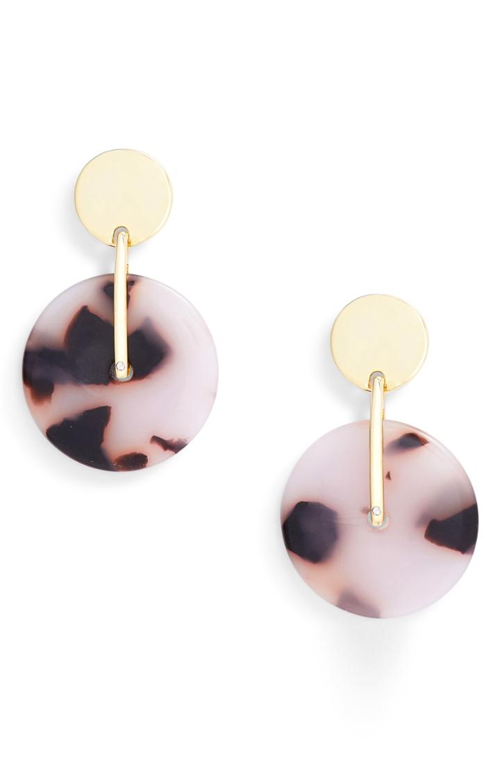 Women's Argento Vivo Femme Tortoise Circle Drop Earrings