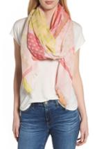 Women's Echo Patchwork Print Silk Scarf, Size - Pink