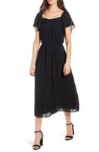 Women's Hinge Tie Back Midi Dress, Size - Black