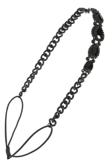 Tasha Crystal Chain Head Wrap, Size - Black