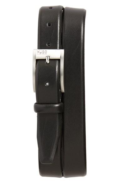 Men's Boss 'brandon' Leather Belt - New Black
