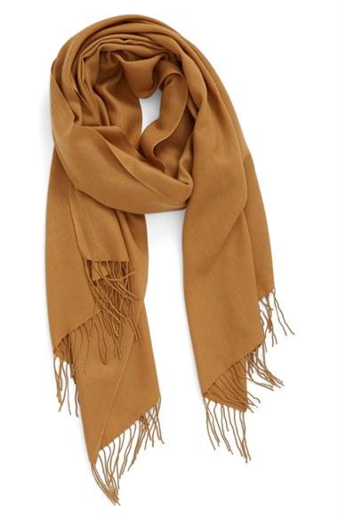 Women's Nordstrom Tissue Weight Wool & Cashmere Scarf, Size - Brown