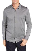 Men's David Donahue Regular Fit Pique Sport Shirt - Grey