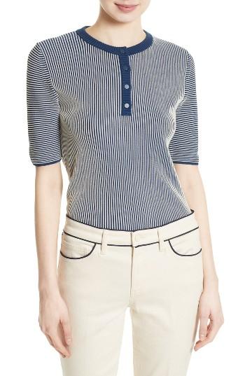 Women's Tory Burch Kara Stripe Sweater - Blue