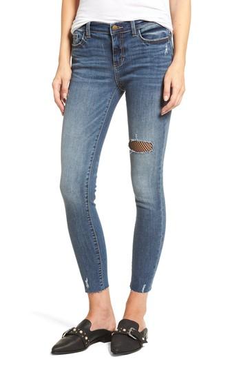 Women's Sp Black Fishnet Patch Skinny Jeans