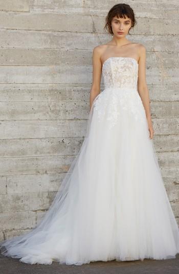 Women's Nouvelle Amsale Ellis Embellished Strapless Ballgown - Ivory