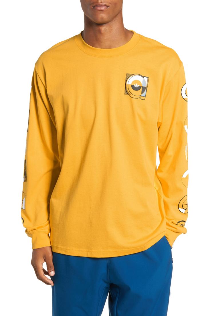 Men's Adidas Originals Long Sleeve Graphic T-shirt, Size - Yellow