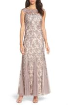 Women's Adrianna Papell Beaded Lace Gown - Beige