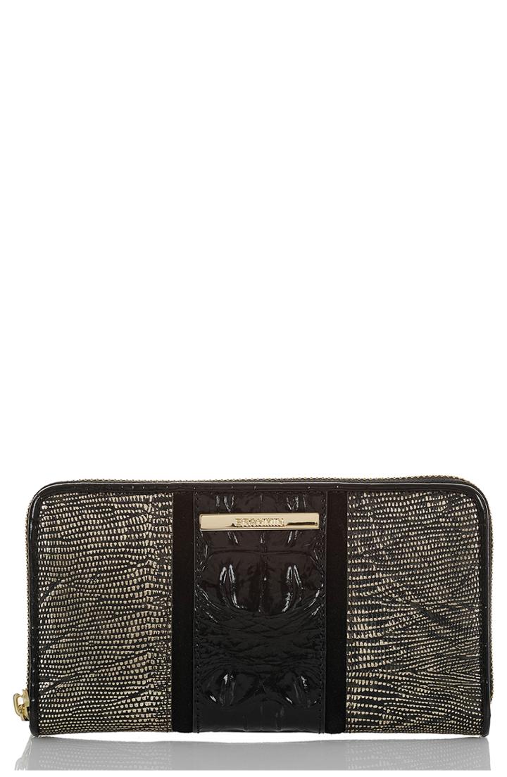 Women's Brahmin Suri Embossed Leather Wallet - Grey