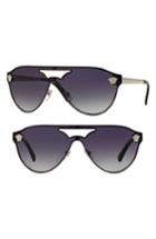 Women's Versace 42mm Shield Mirrored Sunglasses - Silver