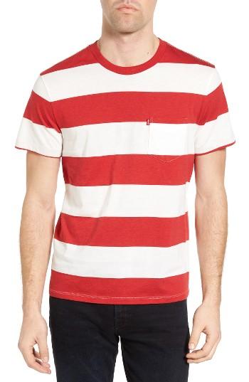 Men's Levi's Sunset Stripe Pocket T-shirt - Red